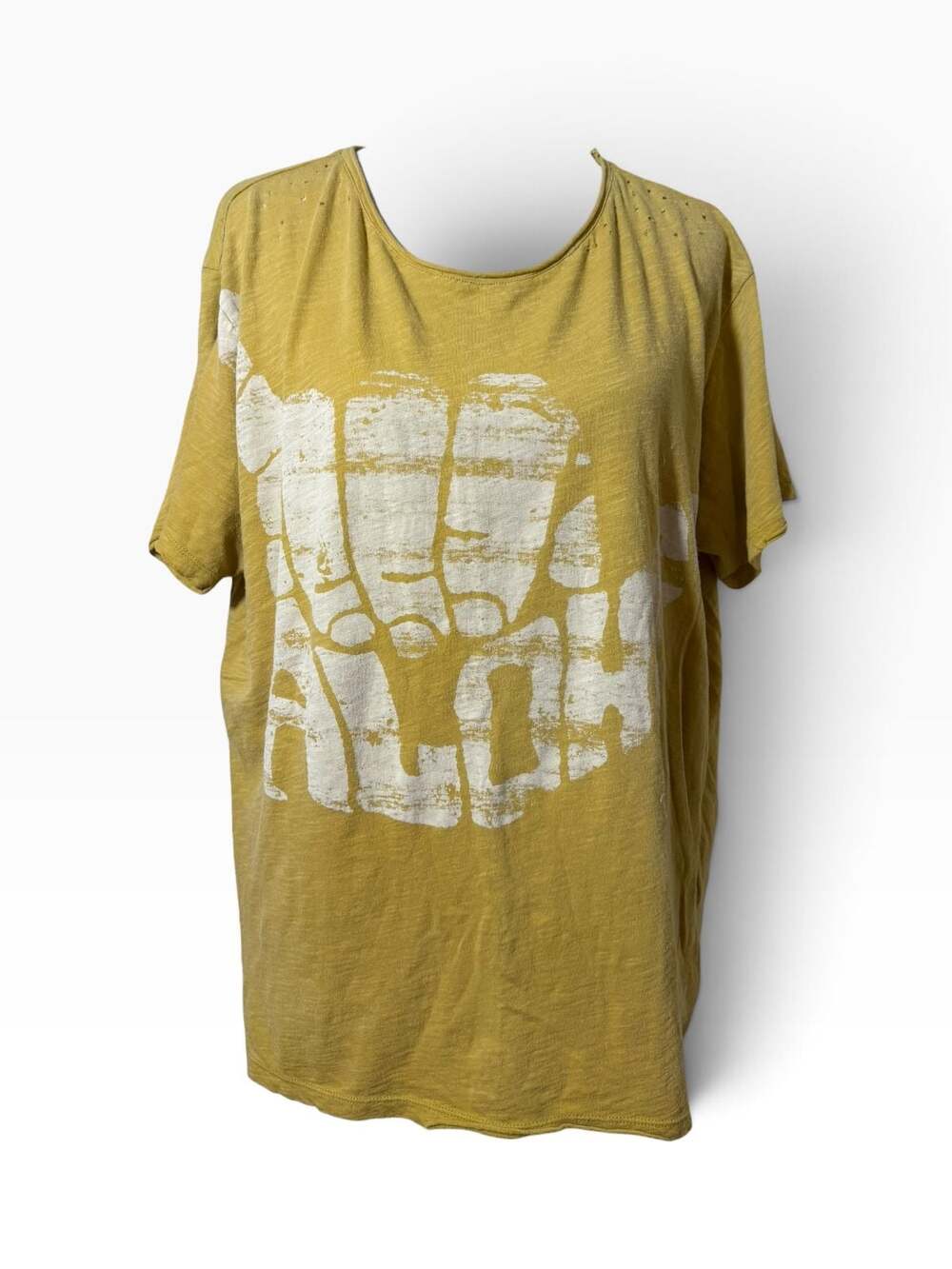 Magnolia Pearl Hang Loose Aloha Shaka Tee Short Sleeve in Mustard Yellow